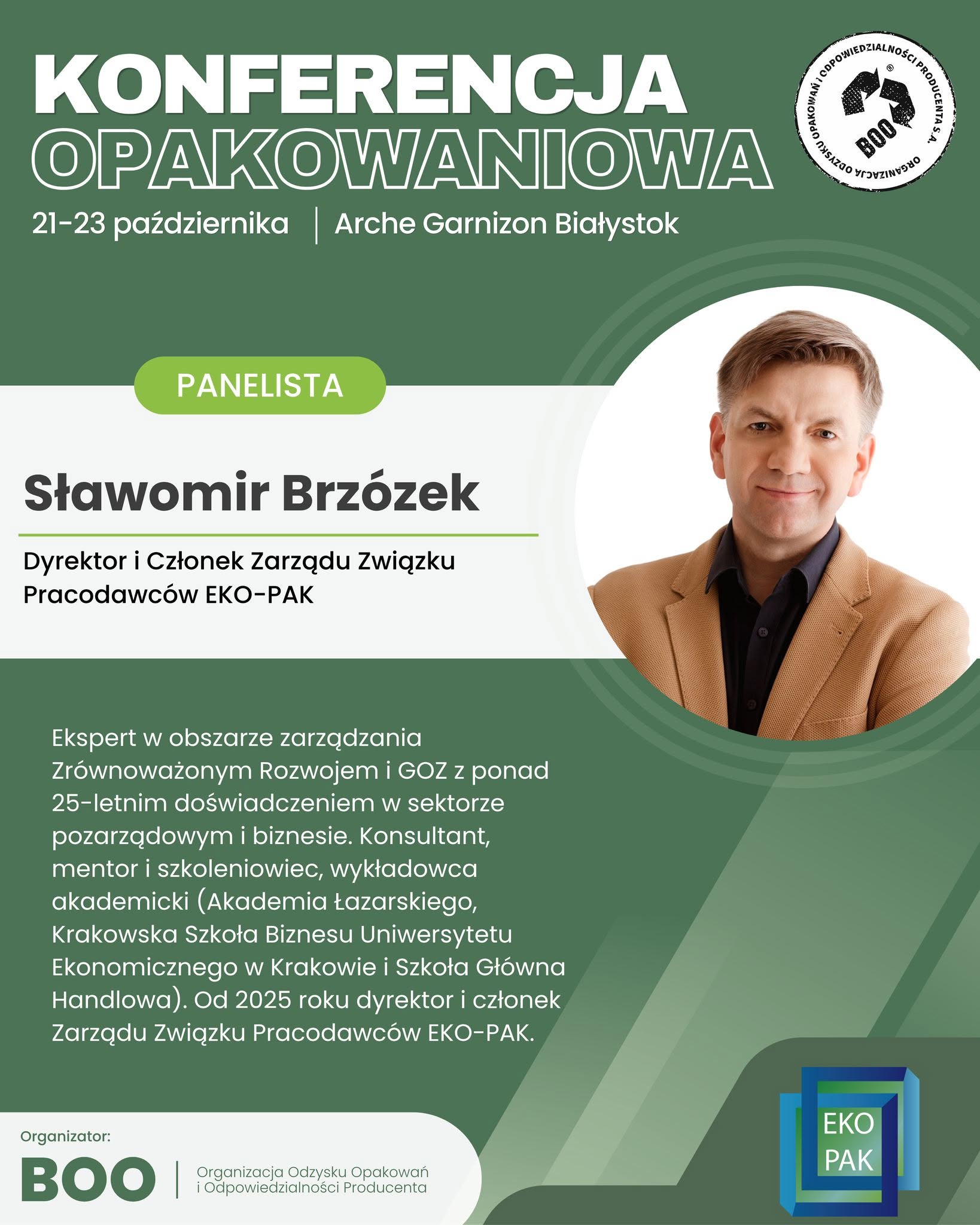 ZP EKO-PAK podczas konferencji organizowanej przez&nbsp;BOO Organizacja Odzysku Opakowań